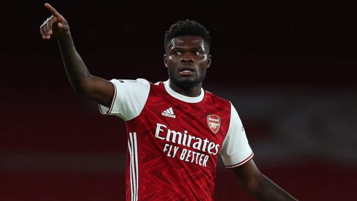 L'international ghanéen d'Arsenal Thomas Partey lors d'un match avec les Gunners