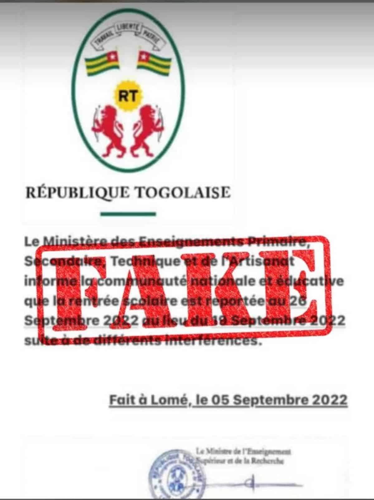 fake-education Togo
