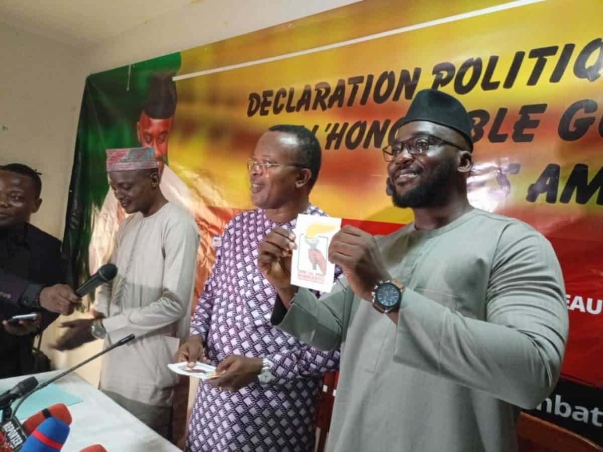 Guy Mitokpè lors de sa déclaration d'adhésion au parti LD