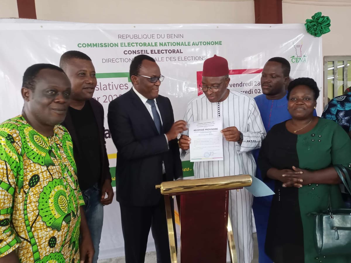Récépissé provisoire de l'UDBN pour les législatives 2023 au Bénin.