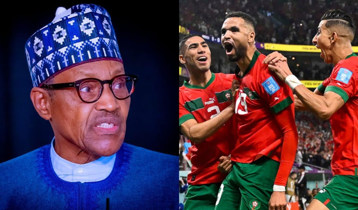 Le président nigérian Muhammadu Buhari félicite les joueurs marocains pour leur qualification en demi-finale de la Coupe du monde 2022