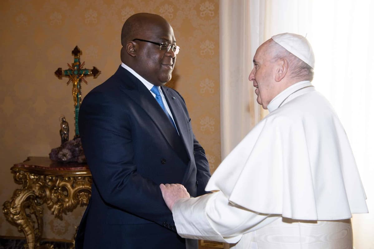 Le pape François et le président de la République démocratique du Congo (RDC) Félix Tshisekedi Ã  Kinshasa, en RDC, le 31 janvier 2023.