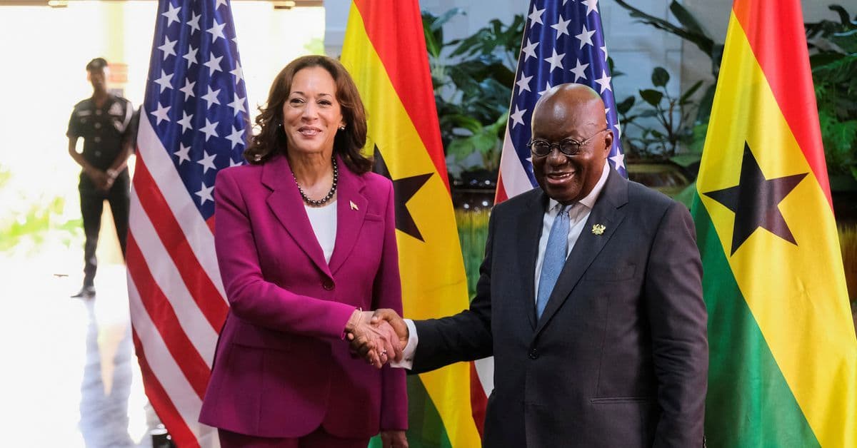 Arrivée au Ghana de Kamala Harris, première étape de sa tournée africaine