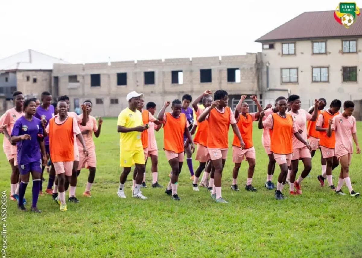 Les Amazones U20 du Bénin lors d'une séance d'entrainement