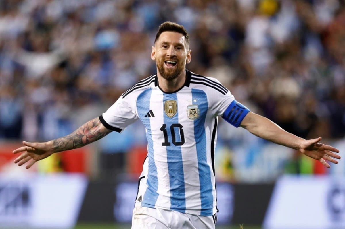 Lionel Messi avec le maillot de l'Argentine