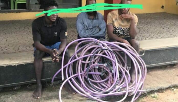 Vol de câbles électriques