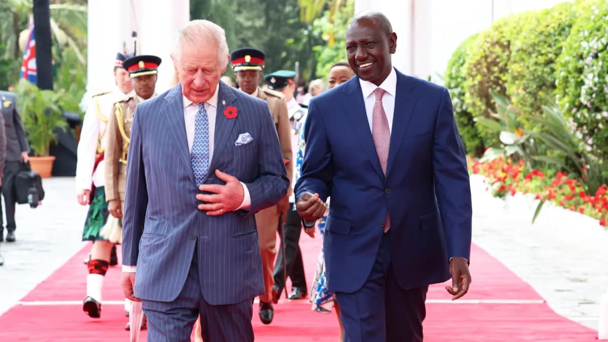 Le président William Ruto accueille le roi Charles III au State House, Ã  Nairobi.