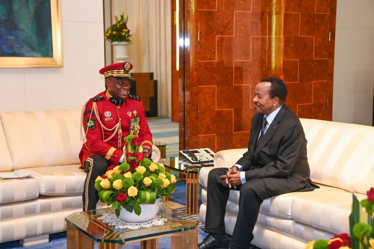Le président de la transition et chef de l'Etat du Gabon, le général Brice Clotaire Oligui Nguema, reçu par le président de la République du Cameroun, Paul Biya lors d’une visite officielle au Cameroun, , a effectué mercredi 06 Décembre 2023.