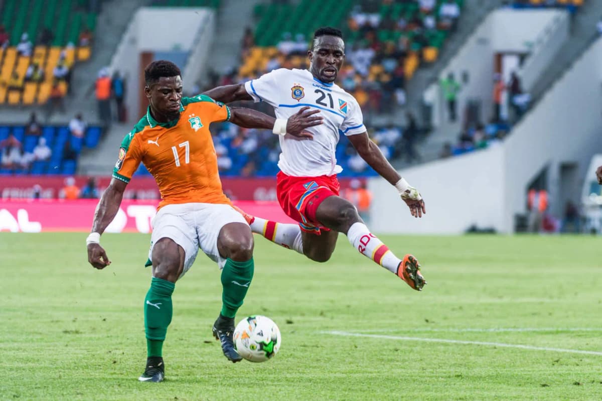 Des joueurs de la Côte d'Ivoire et de la RDC