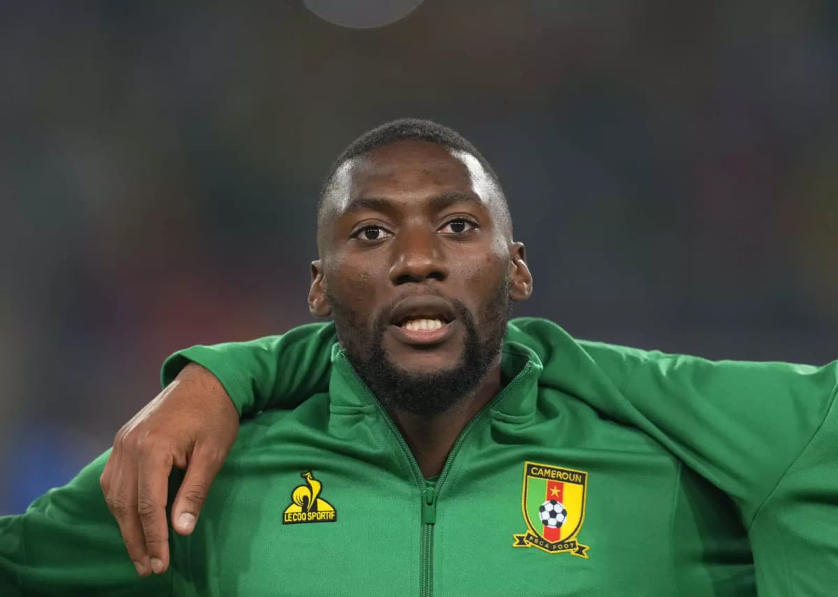 Karl Toko Ekambi, attaquant camerounais, lors d'un match de football.