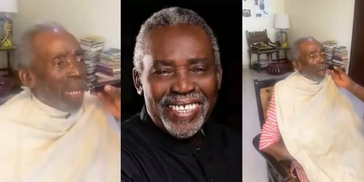 Olu Jacobs souriant lors d'un événement, rassurant sur sa santé.