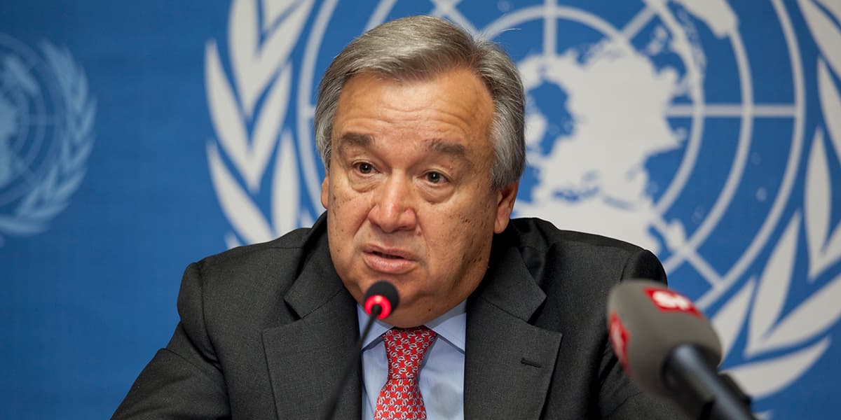 Le secrétaire général de l'ONU, AntÃ³nio Guterres