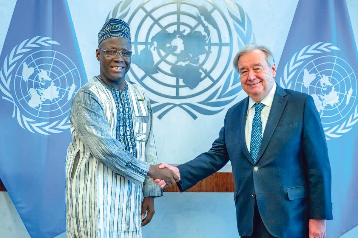Burkina Faso : Saïdou Zongo, nouveau représentant permanent auprès des Nations unies, présente ses lettres de créance à Antonio Guterres