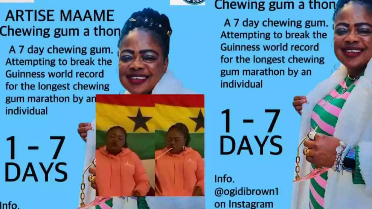 Mà¢cher du chewing-gum sans arrêt pendant 7 jours: cette ghanéenne se lance un défi inédit